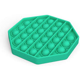 Jucarie antistres din silicon, Pop it now, forma octogon Verde, 13 cm, Urban Trends ®